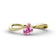 1 - Lucie Bold Oval Cut Pink Sapphire and Round Rhodolite Garnet 2 Stone Promise Ring 