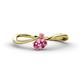 1 - Lucie Bold Oval Cut Pink Tourmaline and Round Rhodolite Garnet 2 Stone Promise Ring 