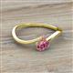 2 - Lucie Bold Oval Cut Pink Tourmaline and Round Rhodolite Garnet 2 Stone Promise Ring 