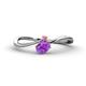 1 - Lucie Bold Oval Cut Amethyst and Round Rhodolite Garnet 2 Stone Promise Ring 