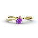 1 - Lucie Bold Oval Cut Amethyst and Round Rhodolite Garnet 2 Stone Promise Ring 