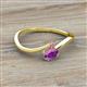 2 - Lucie Bold Oval Cut Amethyst and Round Rhodolite Garnet 2 Stone Promise Ring 
