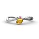 1 - Lucie Bold Oval Cut Citrine and Round Rhodolite Garnet 2 Stone Promise Ring 