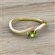 2 - Lucie Bold Oval Cut Peridot and Round Rhodolite Garnet 2 Stone Promise Ring 