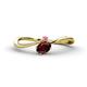 1 - Lucie Bold Oval Cut Red Garnet and Round Rhodolite Garnet 2 Stone Promise Ring 