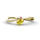 1 - Lucie Bold Oval Cut Yellow Sapphire and Round Rhodolite Garnet 2 Stone Promise Ring 
