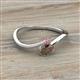 2 - Lucie Bold Oval Cut Smoky Quartz and Round Rhodolite Garnet 2 Stone Promise Ring 