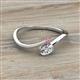 2 - Lucie Bold Oval Cut Diamond and Round Rhodolite Garnet 2 Stone Promise Ring 