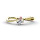 1 - Lucie Bold Oval Cut Diamond and Round Rhodolite Garnet 2 Stone Promise Ring 
