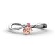 1 - Lucie Bold Oval Cut Morganite and Round Rhodolite Garnet 2 Stone Promise Ring 