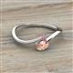 2 - Lucie Bold Oval Cut Morganite and Round Rhodolite Garnet 2 Stone Promise Ring 