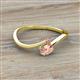 2 - Lucie Bold Oval Cut Morganite and Round Rhodolite Garnet 2 Stone Promise Ring 
