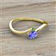 2 - Lucie Bold Oval Cut Tanzanite and Round Green Garnet 2 Stone Promise Ring 