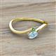 2 - Lucie Bold Oval Cut Aquamarine and Round Green Garnet 2 Stone Promise Ring 