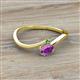 2 - Lucie Bold Oval Cut Amethyst and Round Green Garnet 2 Stone Promise Ring 