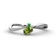 1 - Lucie Bold Oval Cut Peridot and Round Green Garnet 2 Stone Promise Ring 