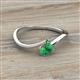 2 - Lucie Bold Oval Cut Emerald and Round Green Garnet 2 Stone Promise Ring 