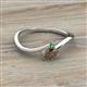 2 - Lucie Bold Oval Cut Smoky Quartz and Round Green Garnet 2 Stone Promise Ring 