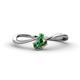 1 - Lucie Bold Oval Cut Lab Created Alexandrite and Round Green Garnet 2 Stone Promise Ring 