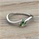 2 - Lucie Bold Oval Cut Lab Created Alexandrite and Round Green Garnet 2 Stone Promise Ring 