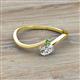 2 - Lucie Bold Oval Cut Lab Grown Diamond and Round Green Garnet 2 Stone Promise Ring 
