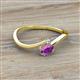 2 - Lucie Bold Oval Cut Amethyst and Round Aquamarine 2 Stone Promise Ring 