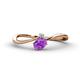 1 - Lucie Bold Oval Cut Amethyst and Round Aquamarine 2 Stone Promise Ring 