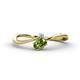 1 - Lucie Bold Oval Cut Peridot and Round Aquamarine 2 Stone Promise Ring 