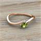 2 - Lucie Bold Oval Cut Peridot and Round Aquamarine 2 Stone Promise Ring 