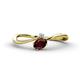 1 - Lucie Bold Oval Cut Red Garnet and Round Aquamarine 2 Stone Promise Ring 