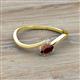 2 - Lucie Bold Oval Cut Red Garnet and Round Aquamarine 2 Stone Promise Ring 