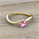 2 - Lucie Bold Oval Cut Pink Sapphire and Round Aquamarine 2 Stone Promise Ring 