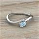 2 - Lucie Bold Oval Cut and Round Aquamarine 2 Stone Promise Ring 