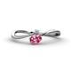 1 - Lucie Bold Oval Cut Pink Tourmaline and Round Aquamarine 2 Stone Promise Ring 