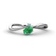 1 - Lucie Bold Oval Cut Emerald and Round Aquamarine 2 Stone Promise Ring 