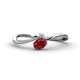 1 - Lucie Bold Oval Cut Ruby and Round Aquamarine 2 Stone Promise Ring 