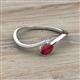 2 - Lucie Bold Oval Cut Ruby and Round Aquamarine 2 Stone Promise Ring 