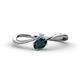 1 - Lucie Bold Oval Cut London Blue Topaz and Round Aquamarine 2 Stone Promise Ring 