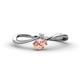 1 - Lucie Bold Oval Cut Morganite and Round Aquamarine 2 Stone Promise Ring 
