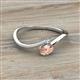 2 - Lucie Bold Oval Cut Morganite and Round Aquamarine 2 Stone Promise Ring 
