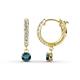 1 - Nita (4mm) Round Blue and White Diamond Dangle Huggie Hoop Earrings 