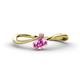 1 - Lucie Bold Oval Cut Pink Sapphire and Round Pink Tourmaline 2 Stone Promise Ring 