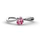 1 - Lucie Bold Oval Cut and Round Pink Tourmaline 2 Stone Promise Ring 