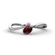 1 - Lucie Bold Oval Cut Red Garnet and Round Pink Tourmaline 2 Stone Promise Ring 
