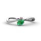 1 - Lucie Bold Oval Cut Emerald and Round Pink Tourmaline 2 Stone Promise Ring 