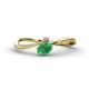 1 - Lucie Bold Oval Cut Emerald and Round Pink Tourmaline 2 Stone Promise Ring 