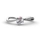 1 - Lucie Bold Oval Cut White Sapphire and Round Pink Tourmaline 2 Stone Promise Ring 