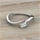 2 - Lucie Bold Oval Cut White Sapphire and Round Pink Tourmaline 2 Stone Promise Ring 