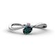 1 - Lucie Bold Oval Cut London Blue Topaz and Round Pink Tourmaline 2 Stone Promise Ring 