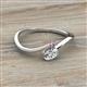 2 - Lucie Bold Oval Cut Diamond and Round Pink Tourmaline 2 Stone Promise Ring 